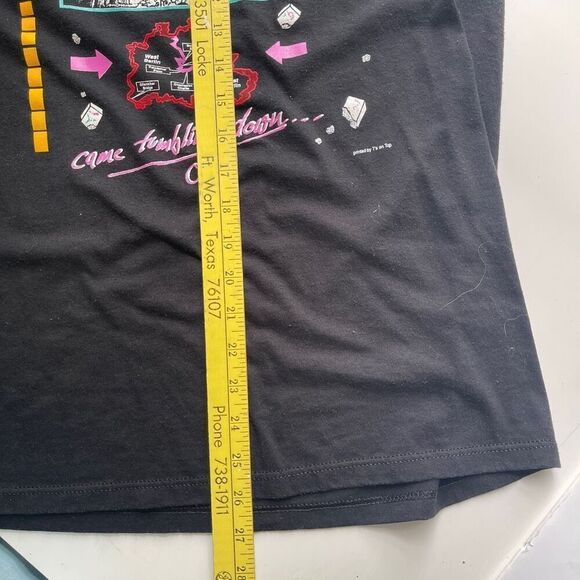 Jerzees Men's Vintage When The Wall Graphic Print Short Sleeve Tee Black Large - Picture 7 of 10